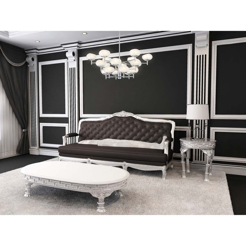 Lustre en verre soufflé Burlington, Bronze, Transparent, H 30 po x l 56 po x P 56 po