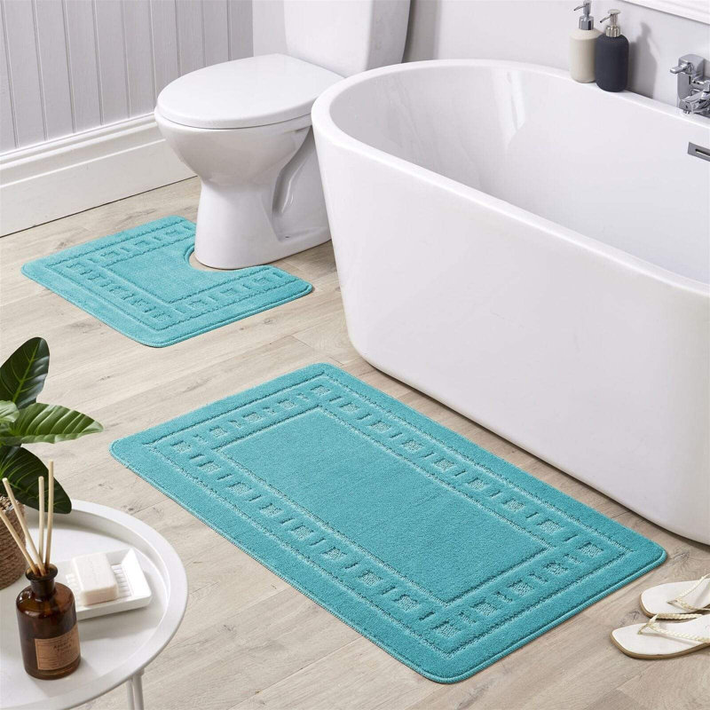 Non-Slip Bath Mat, Aqua Blue