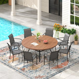9 Piece Patio Dining Set With 60" Round Table