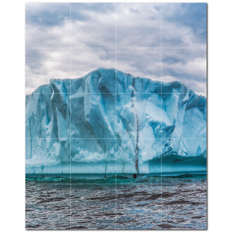 Murale en céramique satinée Glacier Photo 4,25 po x 4,25 po