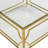 Square Glass Coffee Table in 33.5",Luxurious Geometric Metal Frame,Gold Finish & Lower Shelf-1902772713