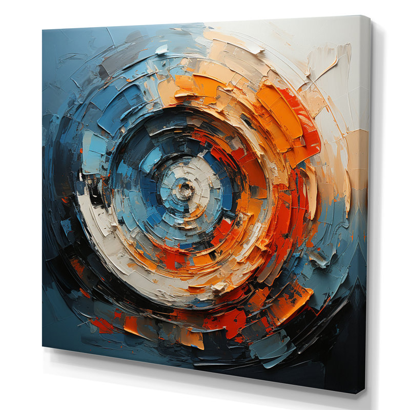 Spirale dynamique sur toile, Toile tendue, H 36 po x l 36 po x P 1,5 po