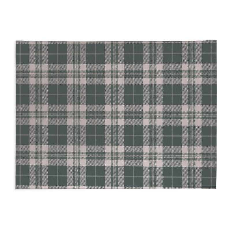 Tapis de bureau léger Tartan Block, L 6 pi x L 4 pi, Turquoise / bleu