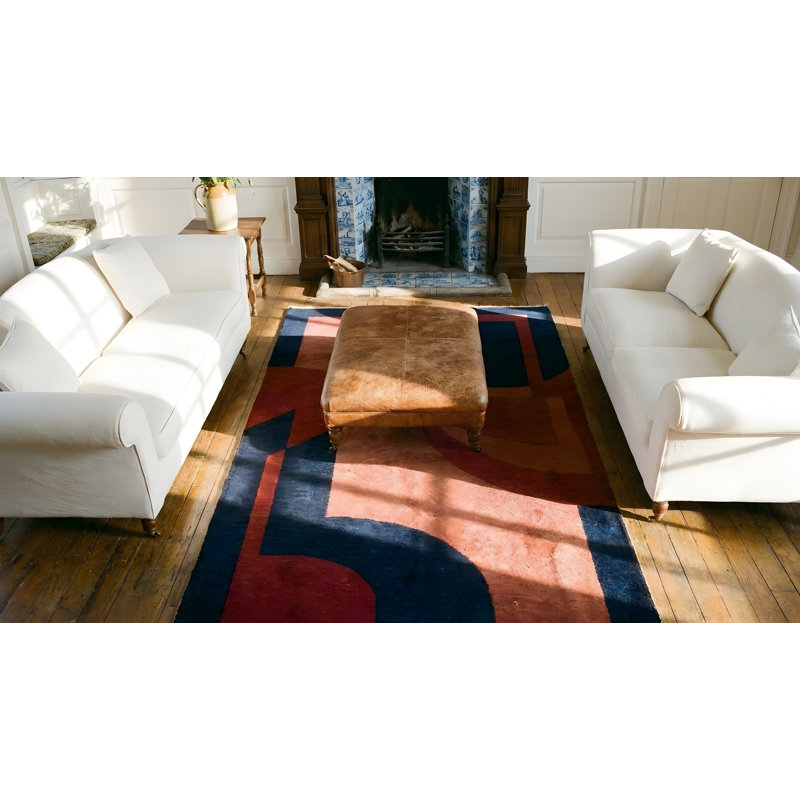 Magnifique tapis chinois antique en laine à motif géométrique Art Deco