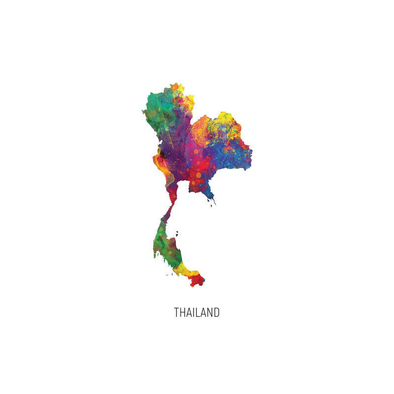 Thailand Map by Michael Tompsett - Wrapped Canvas Print, 66.04 cm H x 45.72 cm W x 3.175 cm D