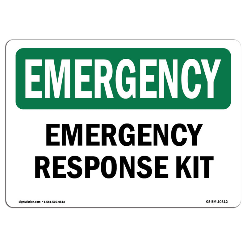 Panneau de secours OSHA, H 12 po x l 18 po x P 0,1 po