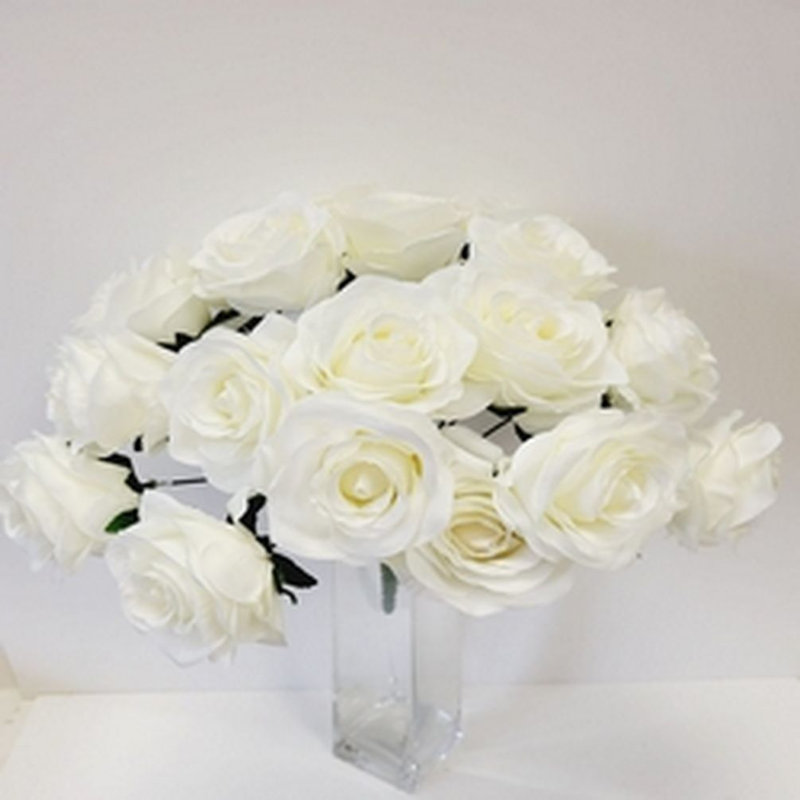 18 fleurs artificielles roses lavande, Ivoire