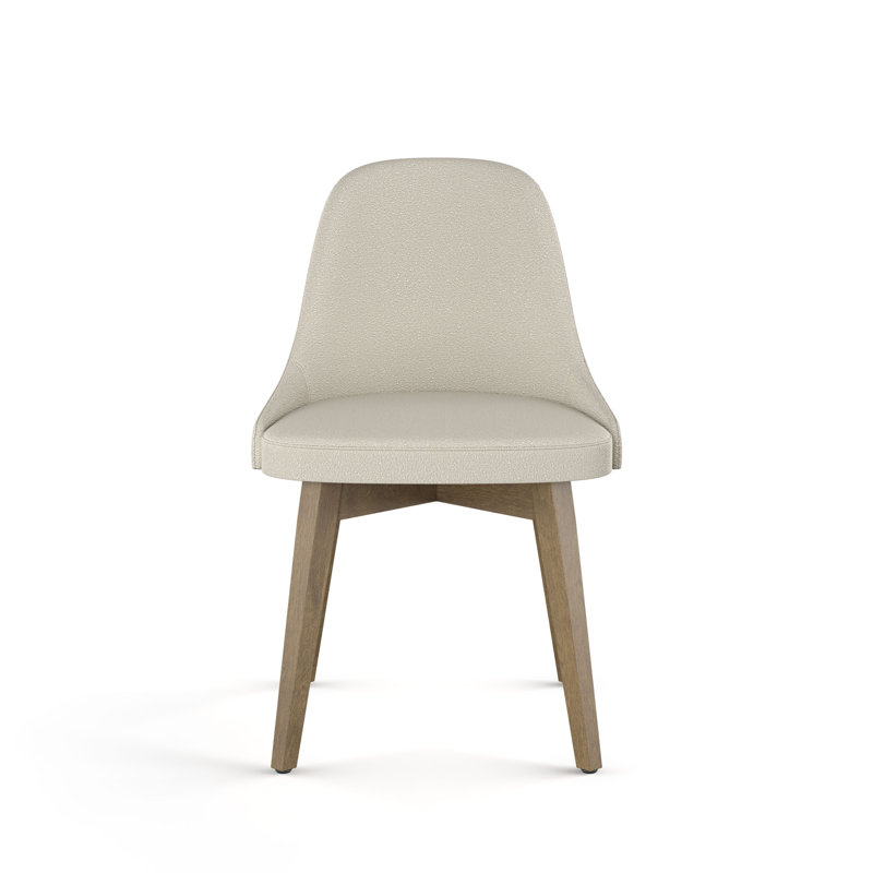 Chaise de salle à manger Correlle Studio Rainelle avec pieds en bois massif, Crème