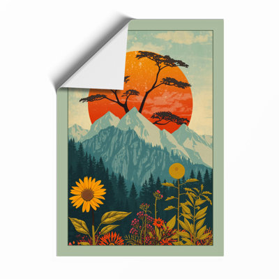 Mountain Beneath The Sun Botanical - Print