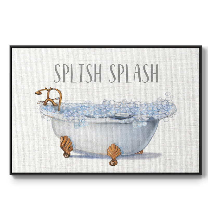 Splish Splash, reproduction d'art sur toile, Noir, H 25 po x l 37 po x P 2 po
