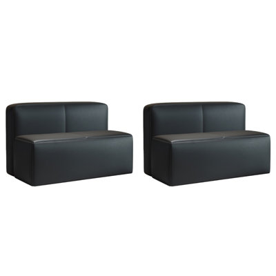 Restaurant Cafe Bar Milk Tea Shop Modern Bench Faux Leather Upholstered Bench