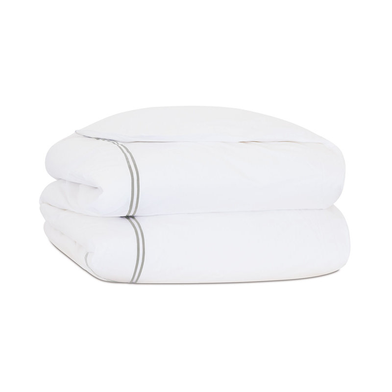 Enzo Duvet Cover, Queen Duvet Cover, White/Dove