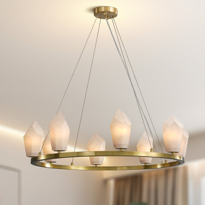 Lustre en albâtre de style îlot de cuisine en laiton de style Mid-Century moderne pour salle à manger