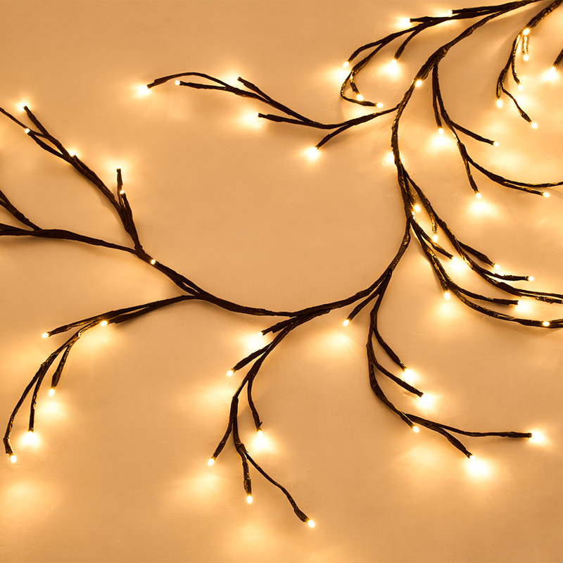 180cm Solar Powered 96 - Bulb Cord String Light, Yellow