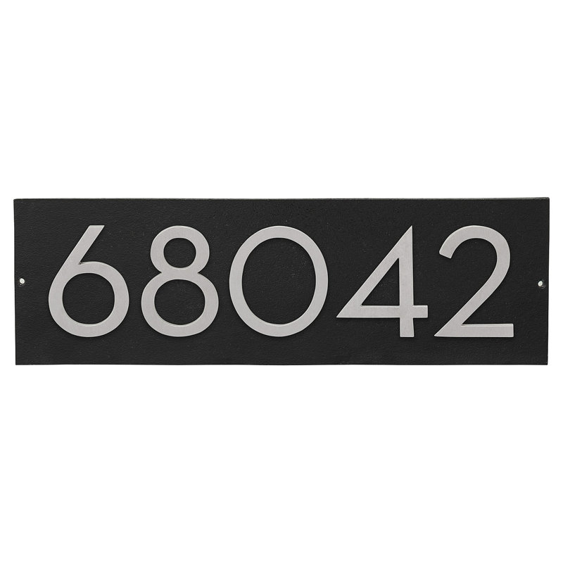 Rectangle Wall Plaque, Black/Brushed Aluminum, Yes