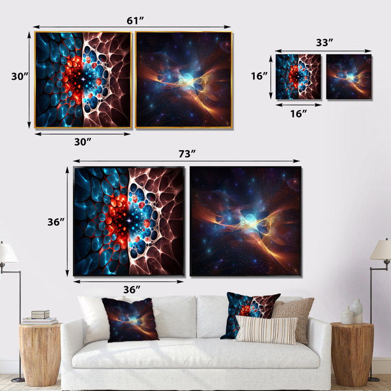 Neutron Stars Cosmic Blast New Balance - ensemble de 2 carrés, Cadre flottant noir, H 16 po x l 33 po