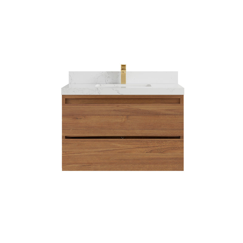 Meuble-lavabo simple 36 po avec plateau en quartz Kial