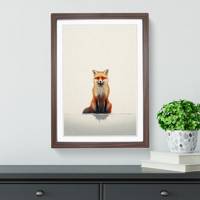 Single Picture Frame Print on Wood, Walnut Framed, 46cm H x 34cm W