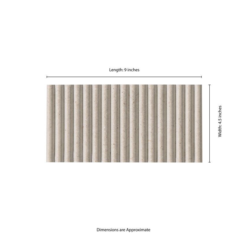 Serata Harmona 4.5 in. x 9 in. Matte Porcelain Fluted Wood Look Wall Tile, Parchment