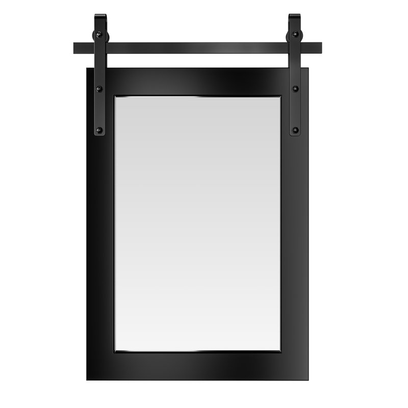 Miroir d'appoint de salle de bain Farmhouse, 26 po x 18 po, Noir