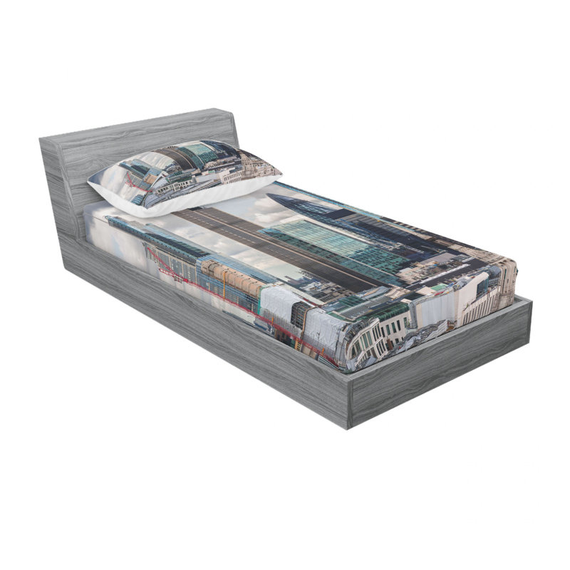 Microfiber Abstract Sheet Set, Twin XL Sheet Set with Fitted Sheet