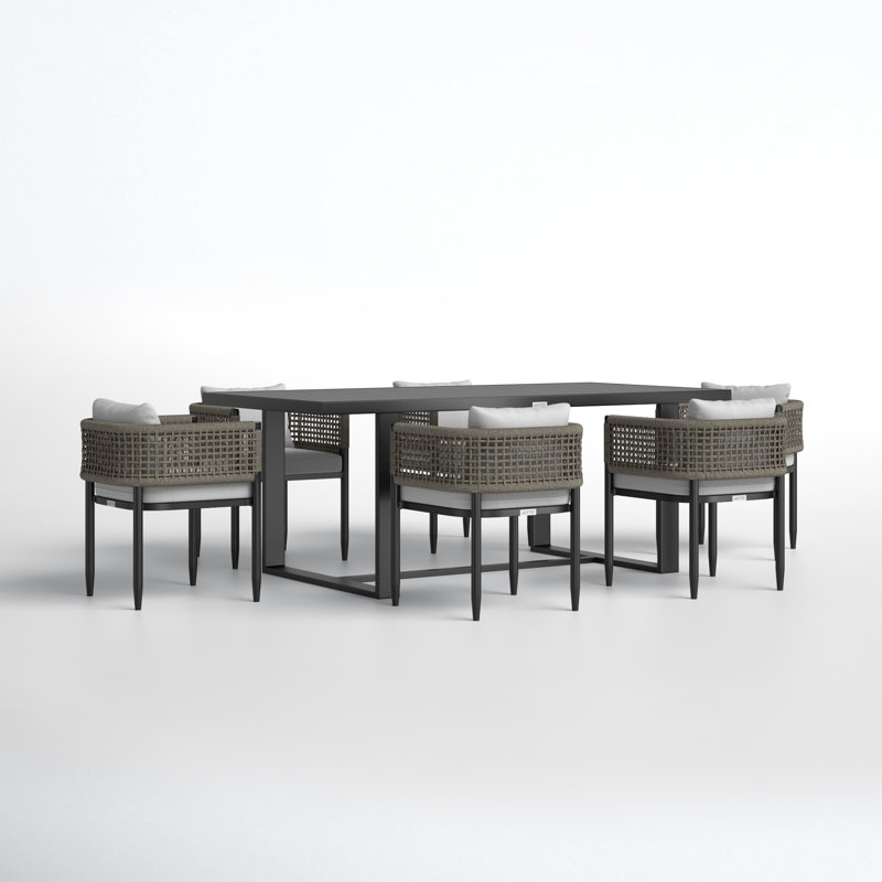 Scotia Patio Dining Set with Rectangular Table , Cushions Included, 6
