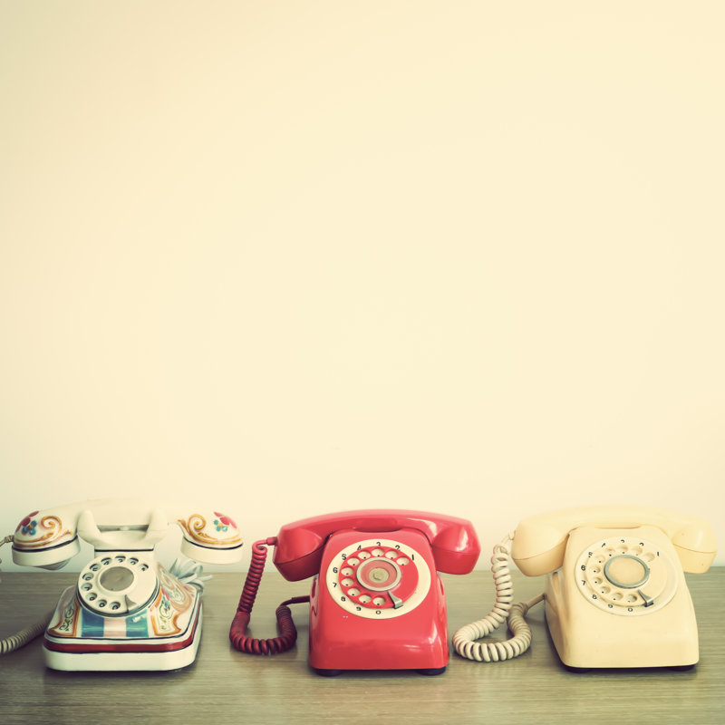 Retro Telephones by Andreka - Wrapped Canvas Print, 91cm H x 91cm W