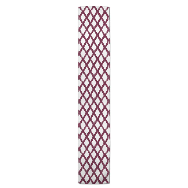 Koziol Geometric Table Runner, 90" L x 16" W, Burgundy, Geomatric