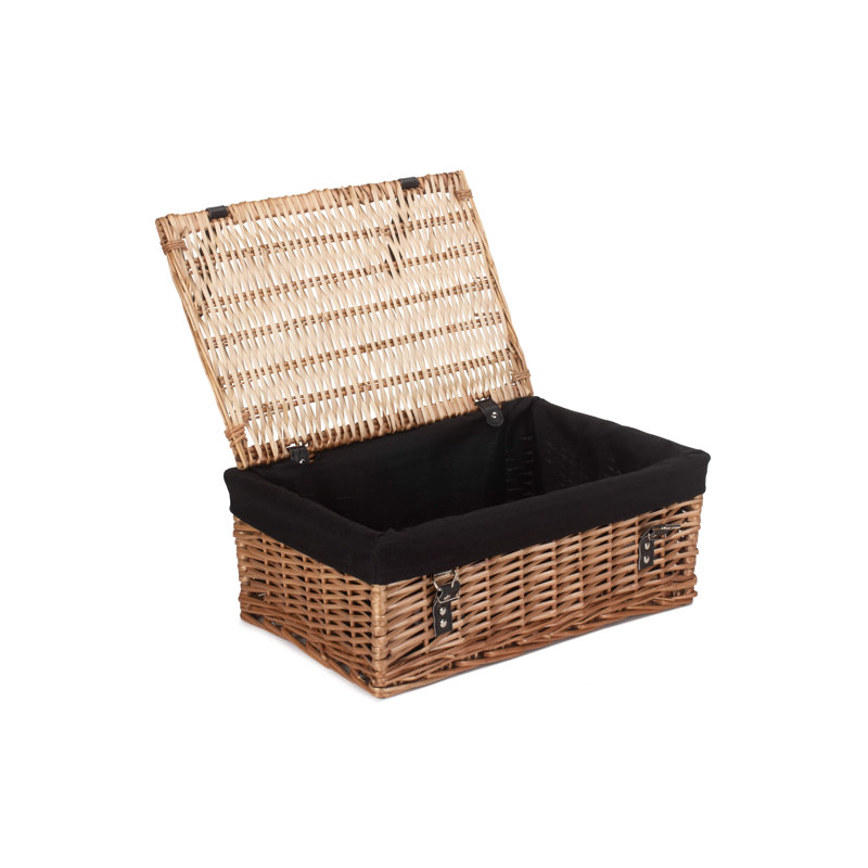 Wicker Packaging Hamper Basket with Lining, Black