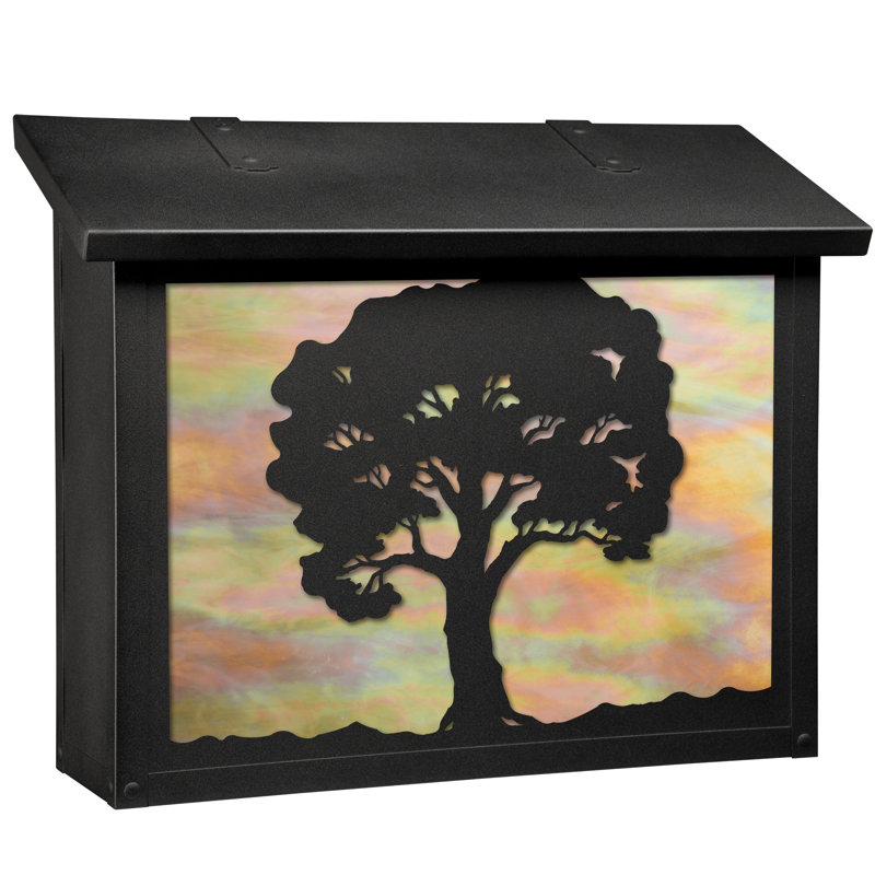 Boîte aux lettres murale chêne tree, Or irisé, Noir texturé