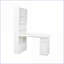 Bureau d'ordinateur de coin moderne en L blanc avec rangement, tiroirs et bureau Huche pour bureau personnel | Panneau de particules et panneau de fibres à densité moyenne