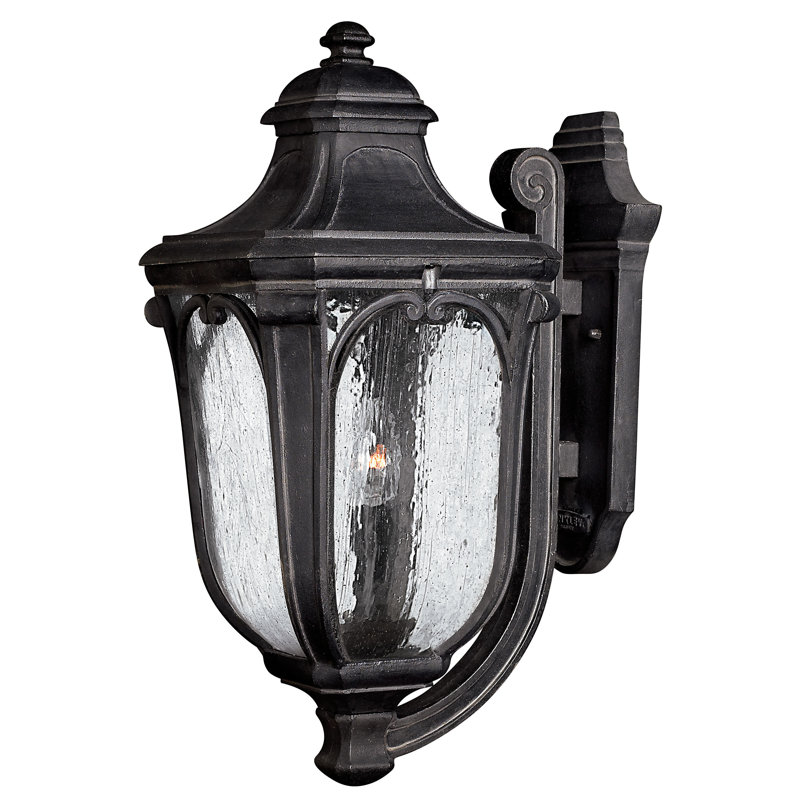 Trafalgar 3-Light Outdoor Wall Lantern, Museum Black, Incandescent, No