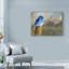 « mountain blue oiseaux », reproduction de peinture à l’acrylique sur toile tendue-33518904