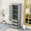 Grande armoire de rangement avec 3 tiroirs et tablettes réglables pour la salle de bain ou la cuisine-1792334649
