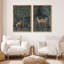 «Animals In Woodland Forest Nursery Decor Tapisserie», reproduction d'art sur toile encadrée, 2 pièces-98249572-98249570