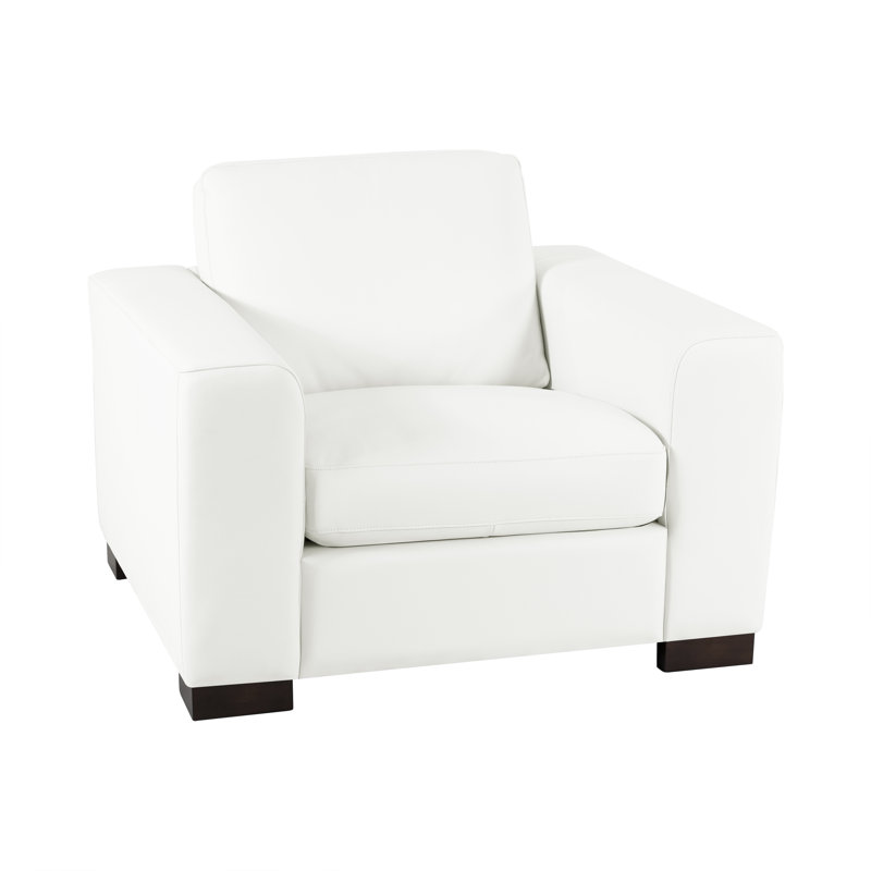 Fauteuil Freya, Cuir véritable blanc