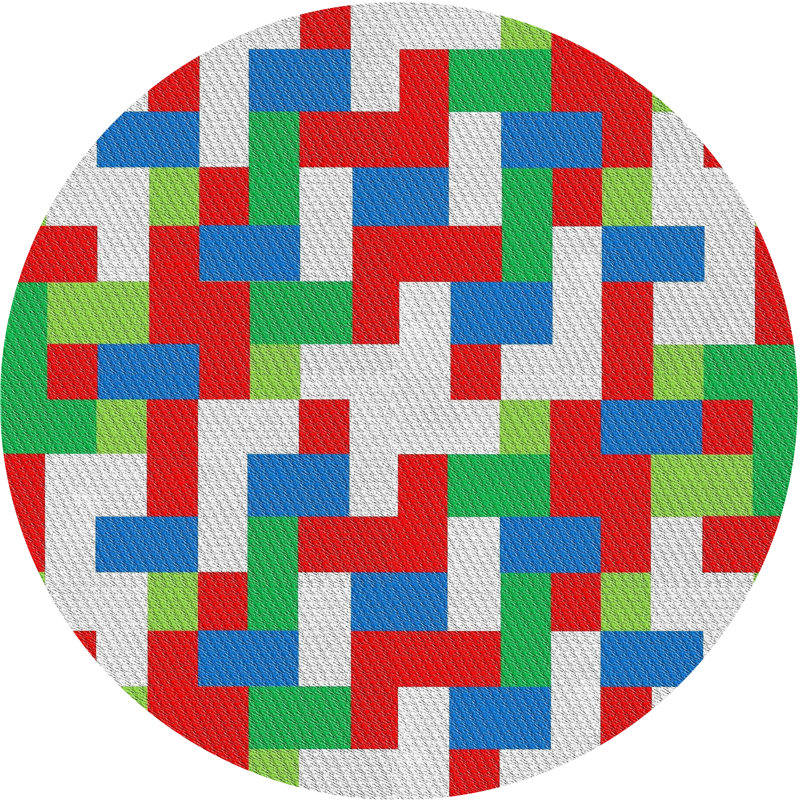 Kiker Geometric Indoor Rug, Round 7'