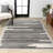 Augie Modern Berber Stripe Cream/Black Rug-170111388