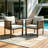 2-Pieces Outdoor Metal Patio Club Chair