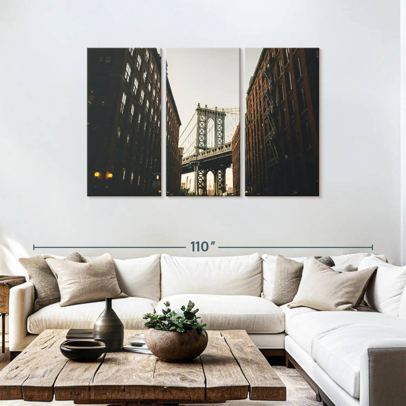 Lilie NYC Manhattan Bridge, H 48 po x l 74 po