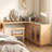 Solid Wood L-shaped Desk with Storage Cabinet & Dressing Table