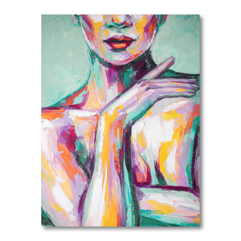Pastel istic Seduction Woman III - Peinture, H 32 po x l 16 po x P 1 po, Toile tendue