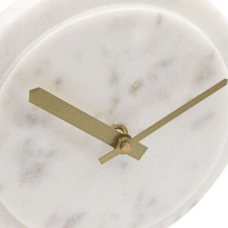 Modern & Contemporary No Time Display Type Stone Quartz Movement / Crystal Tabletop Clock, Natural Marble