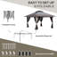 Auvent escamotable 13 pi x 13 pi, pavillon de jardin avec filet, sacs de poids, hauteur réglable et sac de transport à roulettes, gris clair