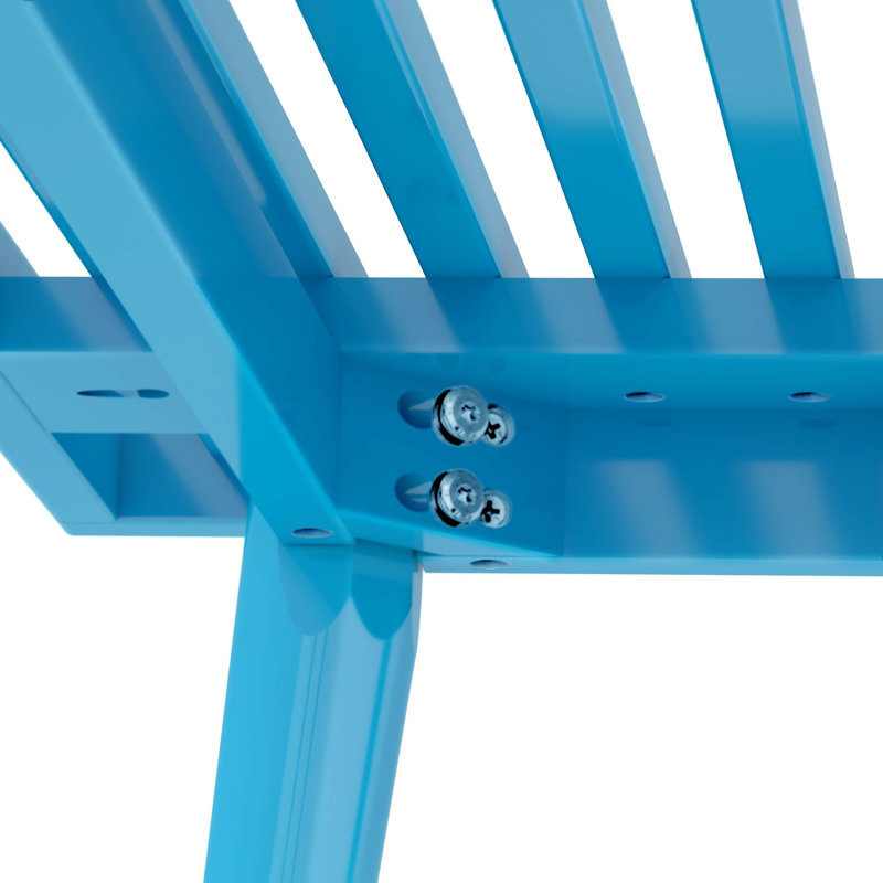 Banc en bois Levitus, Bleu sarcelle, H 17,5 po x l 56,25 po x P 16,5 po
