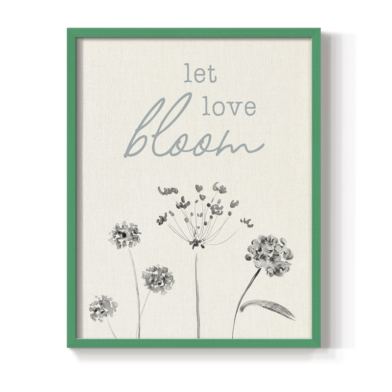Let Love Bloom, reproduction encadrée - bois massif, Vert, H 30 po x l 24 po