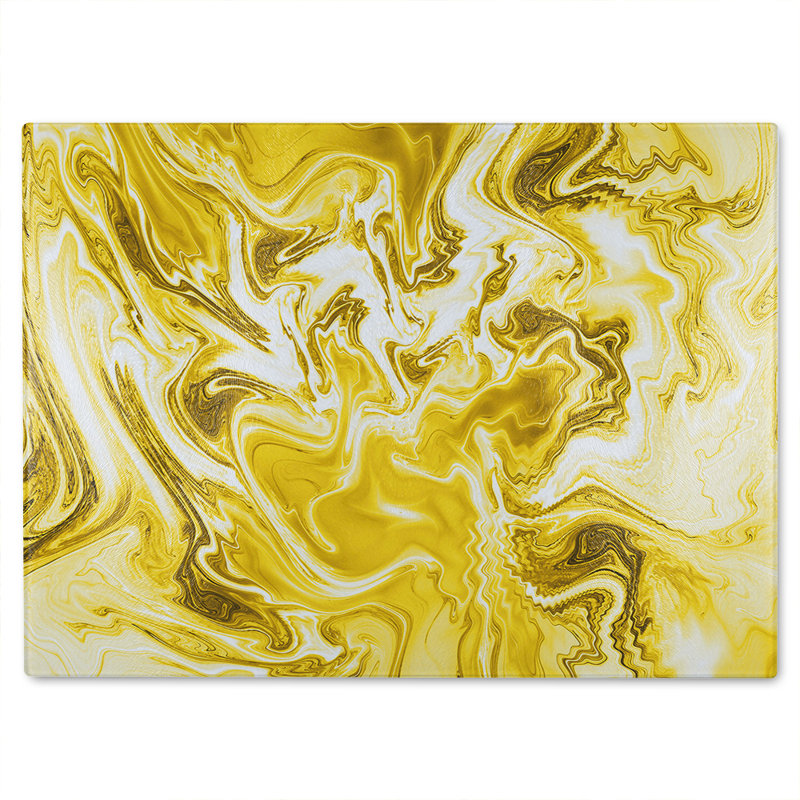Swirled Marble Glass Chopping Board, 40cm L x 28cm W