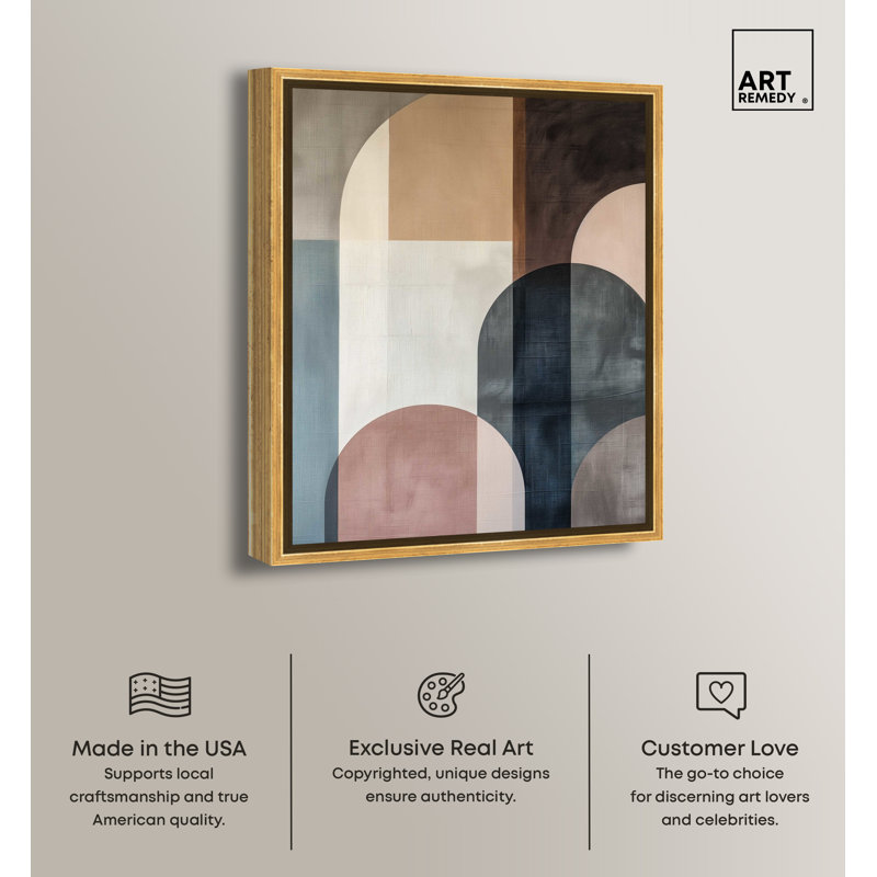 Gold Framed Abstract Canvas Print Wall Art, 21.5" x 17.5"
