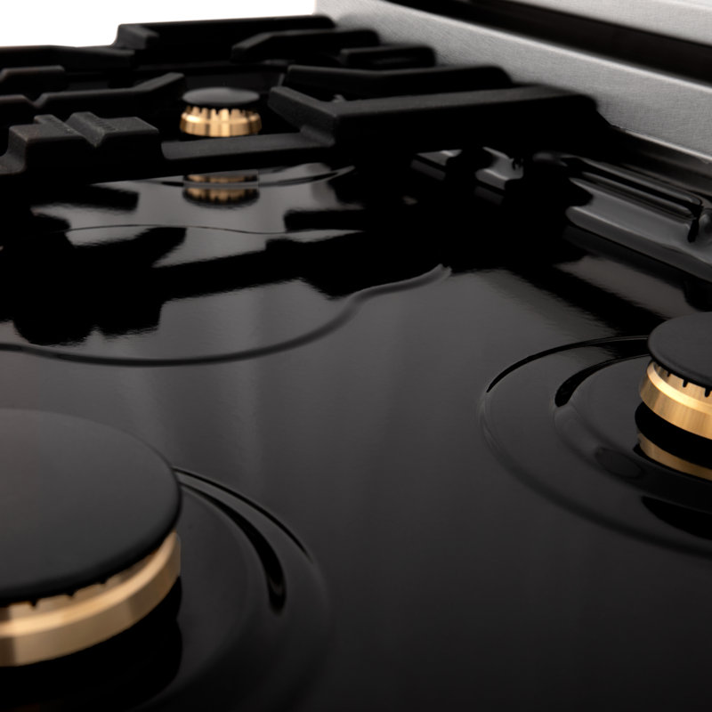 ZLINE 36" Legacy Dual Fuel Range, Brass Burners Satin Stainless Steel