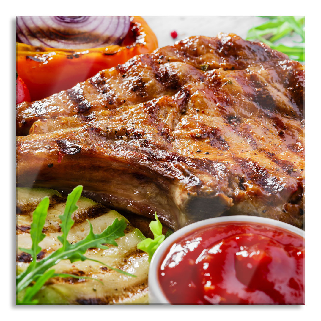 Glasbild Gegrilltes Steak